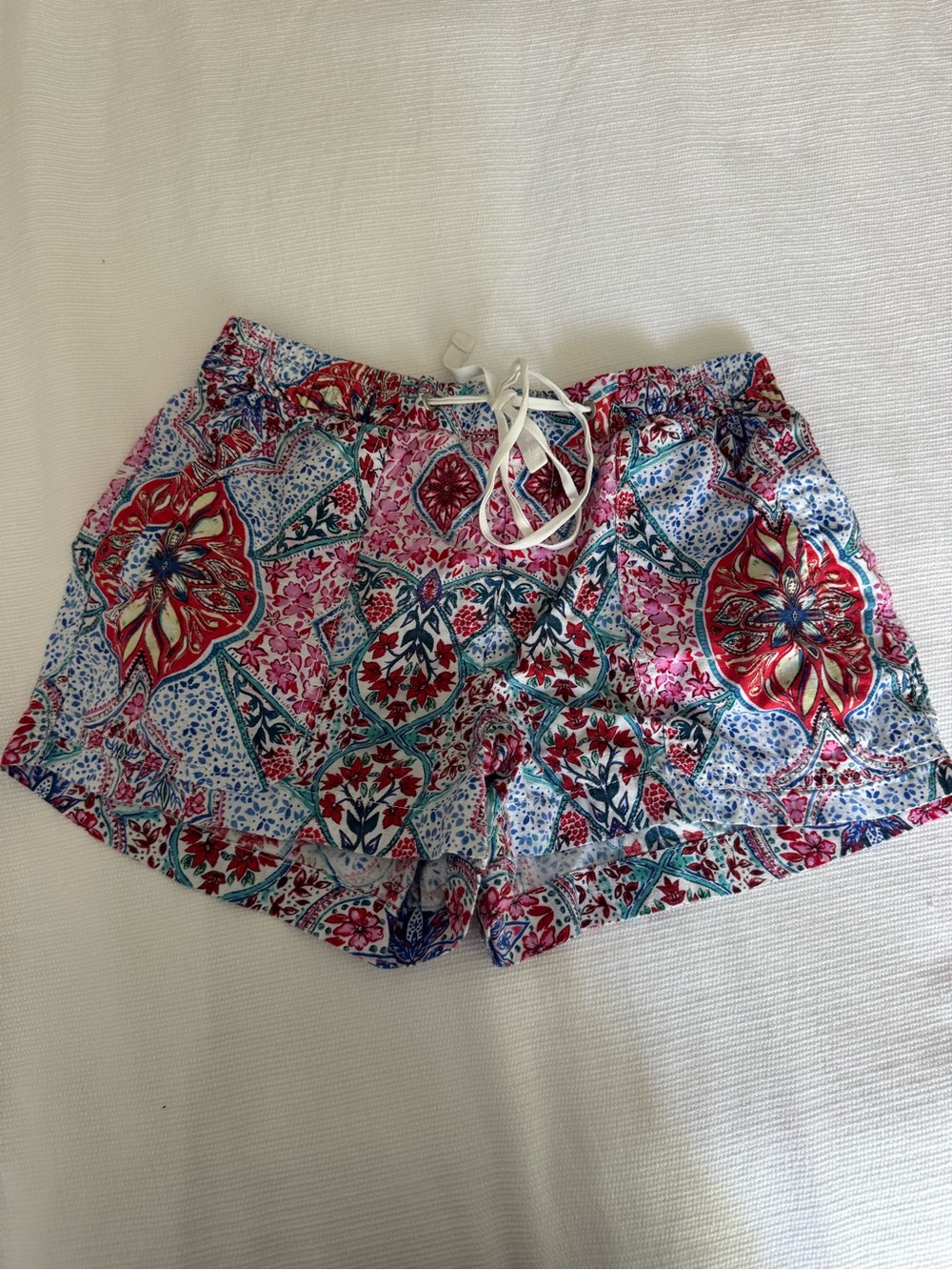 GAP Pink Red Blue Floral Drawstring Athletic Shorts